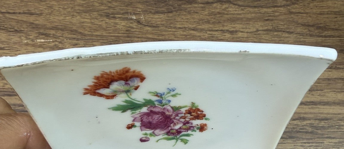 Vintage Japan Porcelain Floral Ring Dish Trinket Tray Gold Trim 4 Inch Vanity