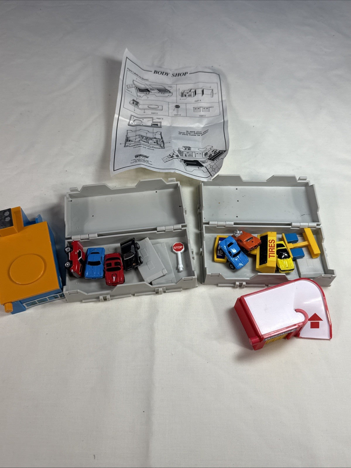 Vintage Micro Machines Travel City Body Shop Repair Shop 7 Cars Instructions Lot