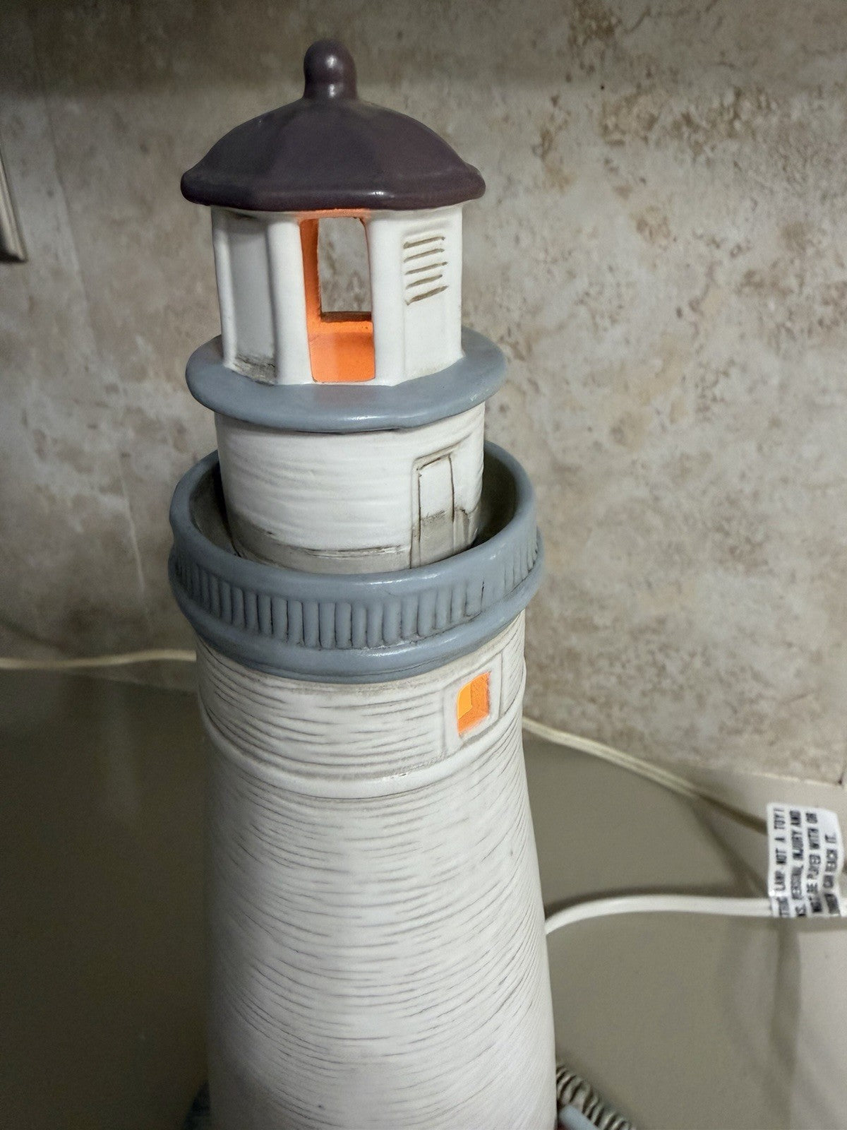 Vintage 1993 Lefton Fort Gratiot Michigan Lighthouse Night Light Figurine 6in