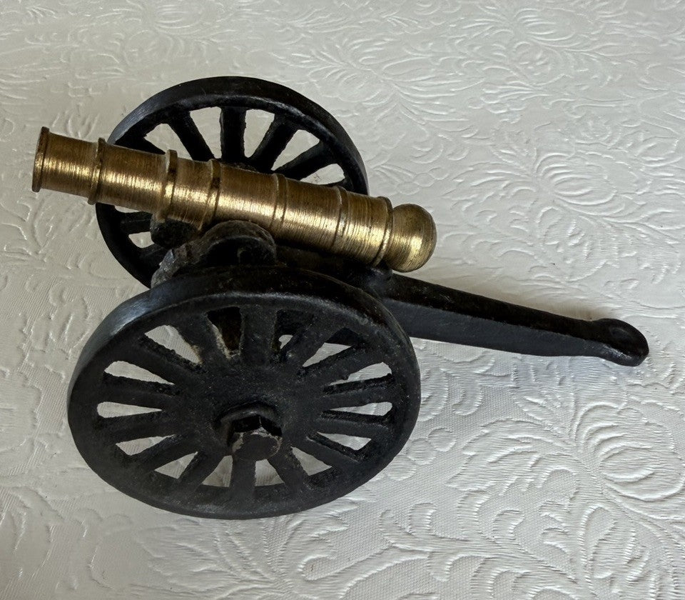 Cast Iron Brass Civil War Cannon Replica With Moving Parts Made In USA
