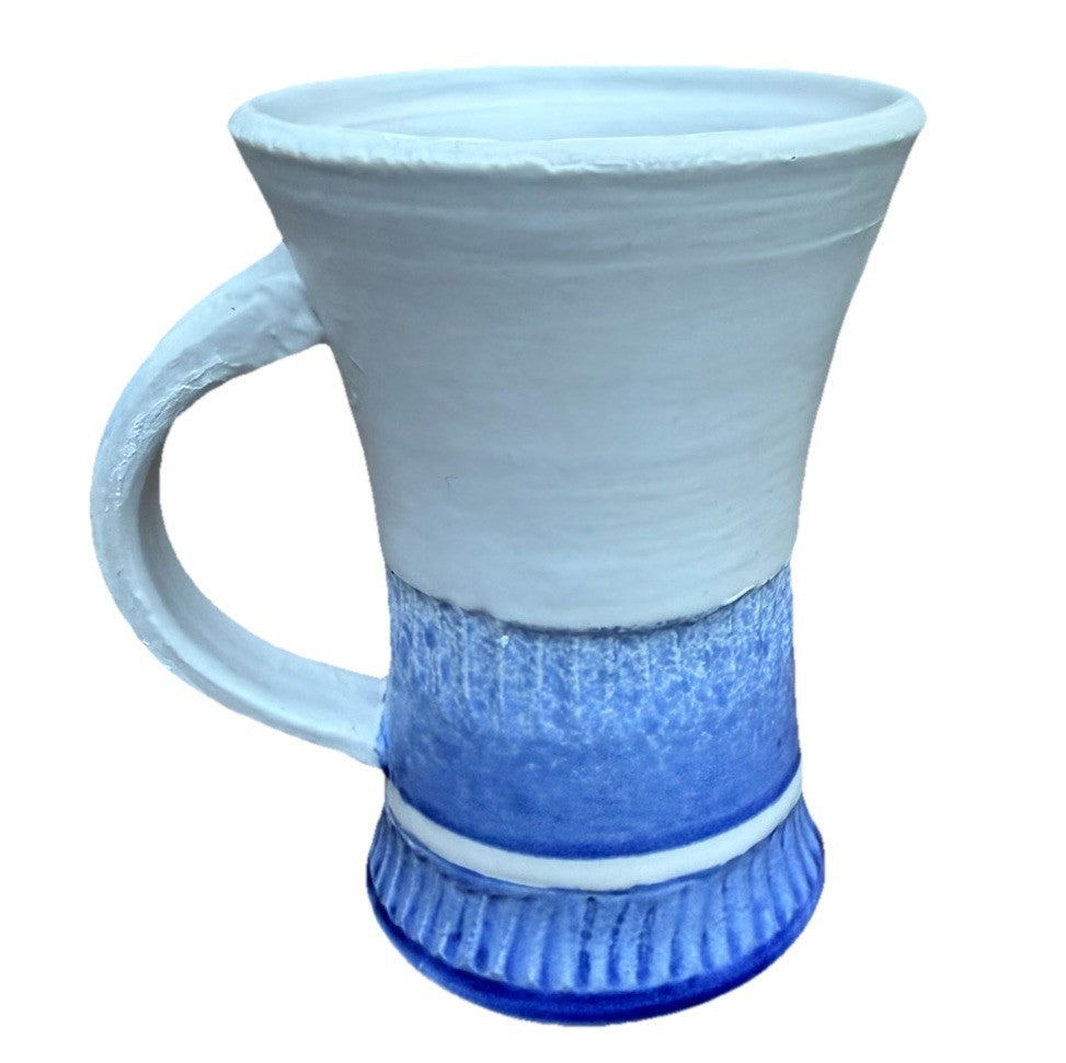 MD Diggles Pottery Stoneware Blue White Mug Handmade Ceramic 5”