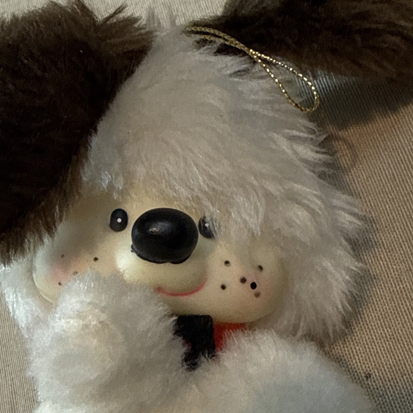 Vintage Fun World Patrice Plush Dog Rubber Face Paws Ornament Japan