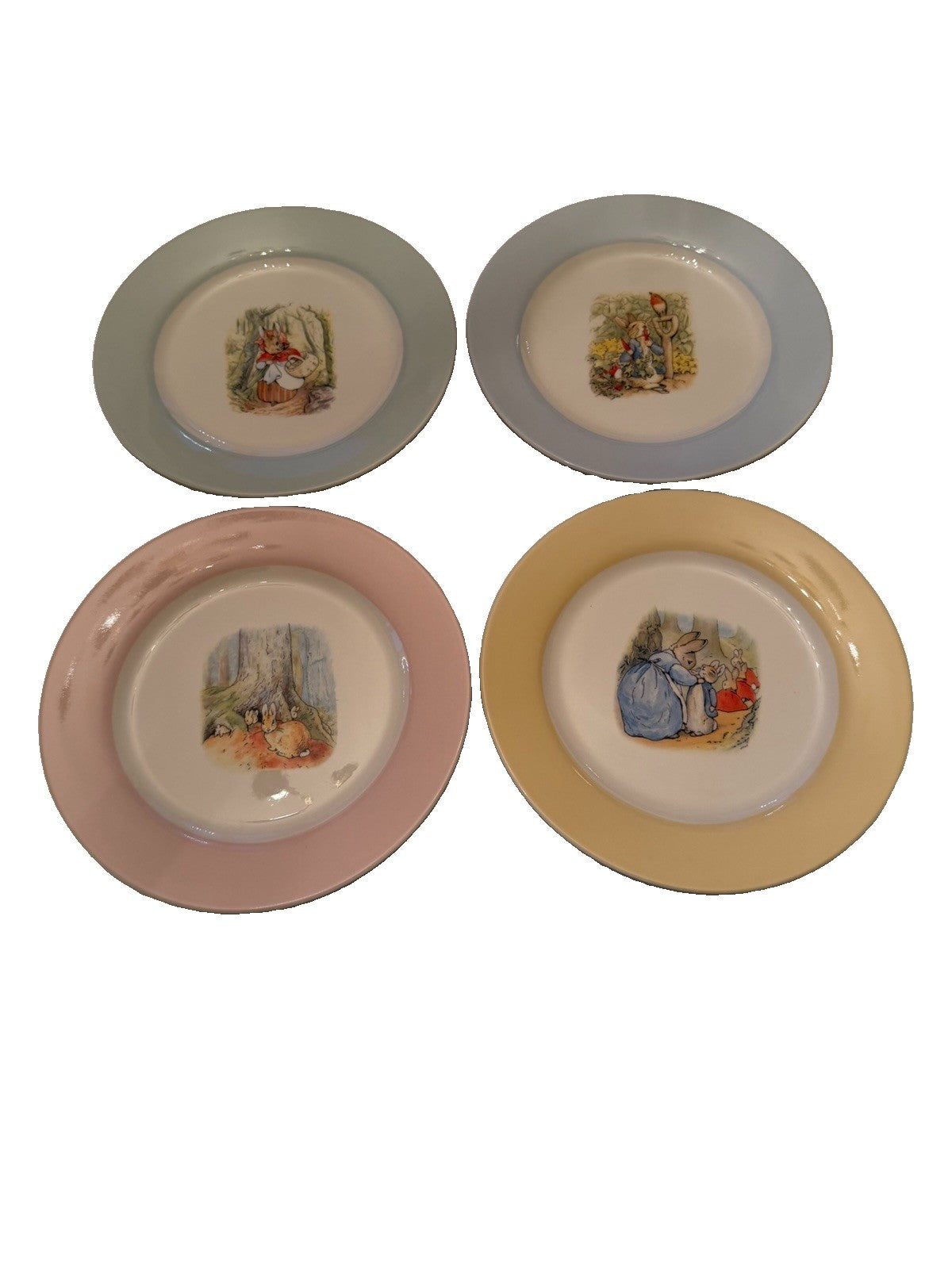 Pottery Barn Kids Peter Rabbit Porcelain Plates Set 4 Beatrix Potter Boxed 2008