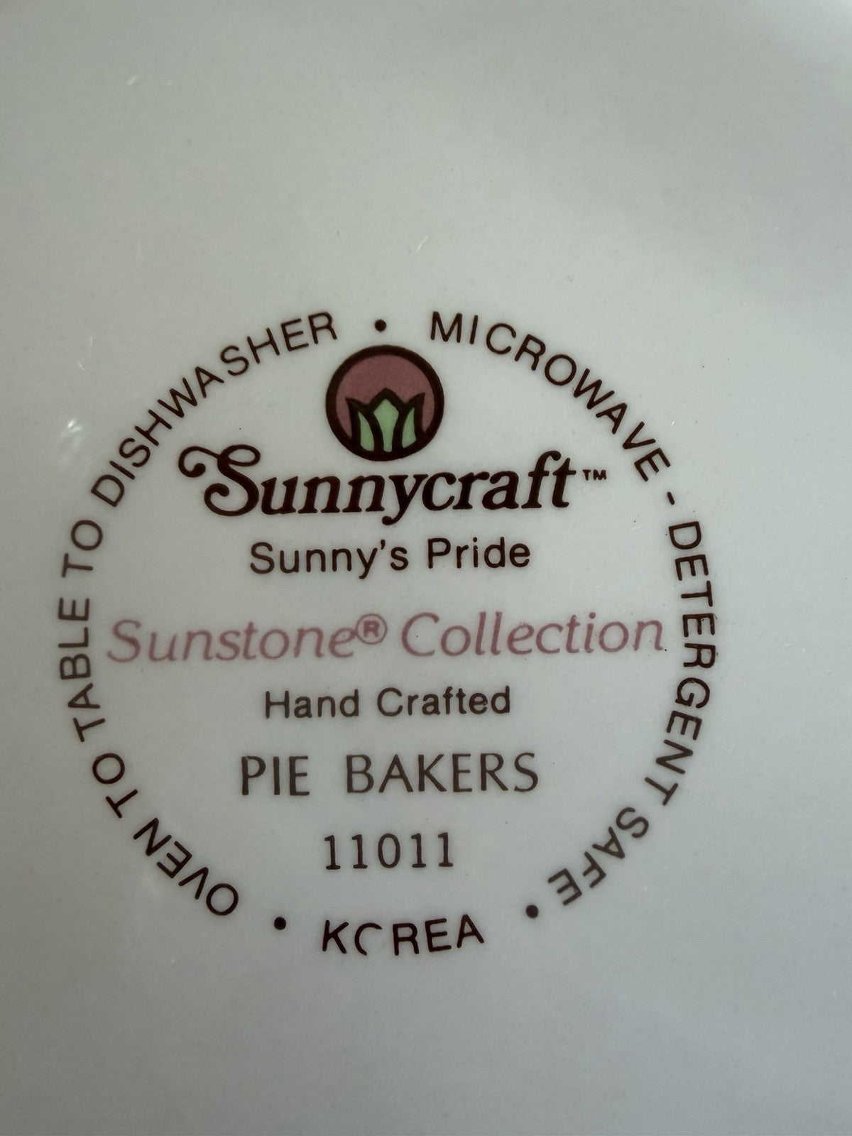 Vintage Sunnycraft Sunstone Lemon Meringue Pie Recipe Plate 11" Ceramic