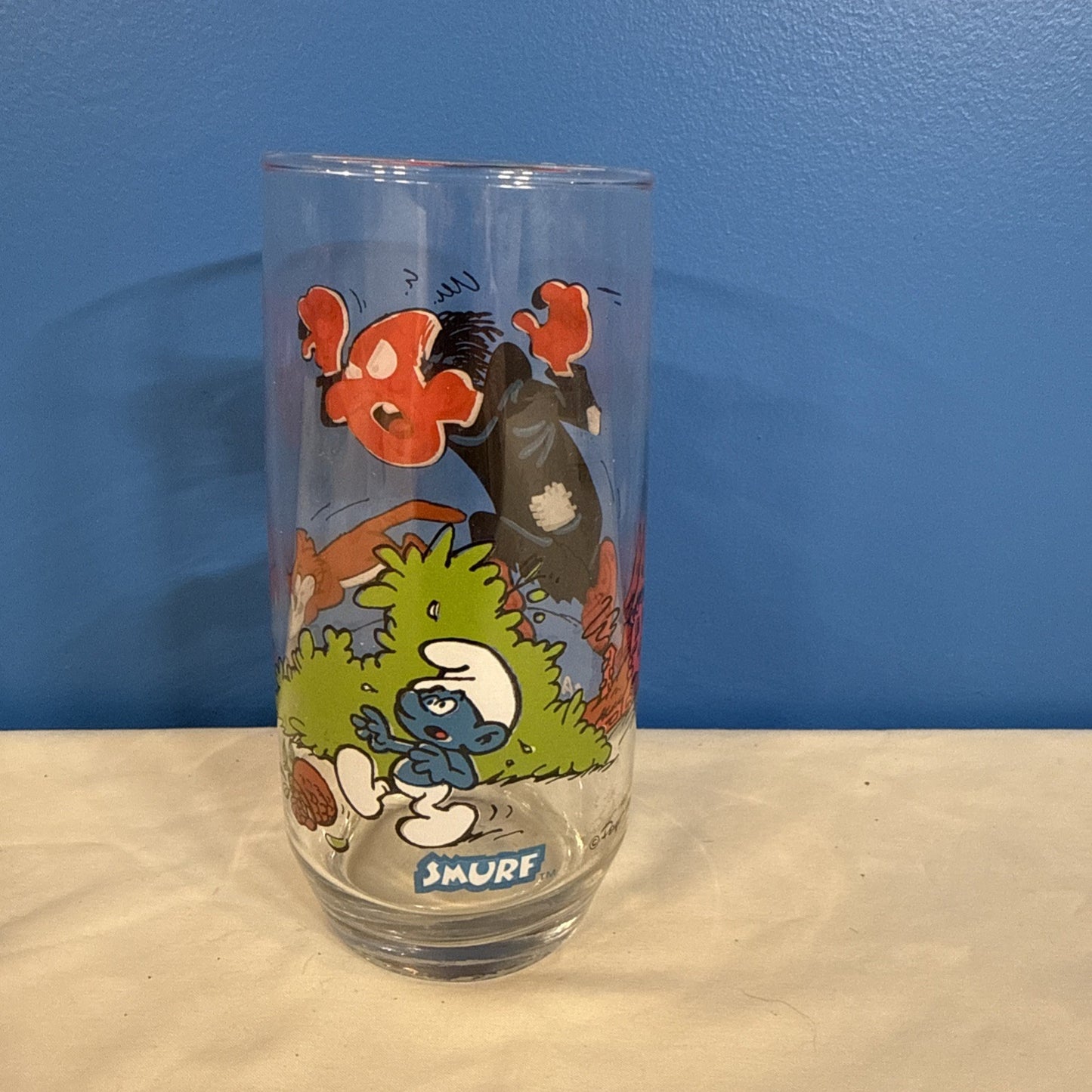 Vintage 1982 Smurfs Peyo Wallace Berrie Collectible Drinking Glasses Set of 7