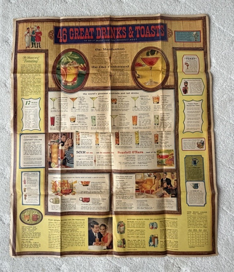 Vintage 1967 Columbus Sunday Dispatch 46 Drinks Toasts Cocktail Recipe