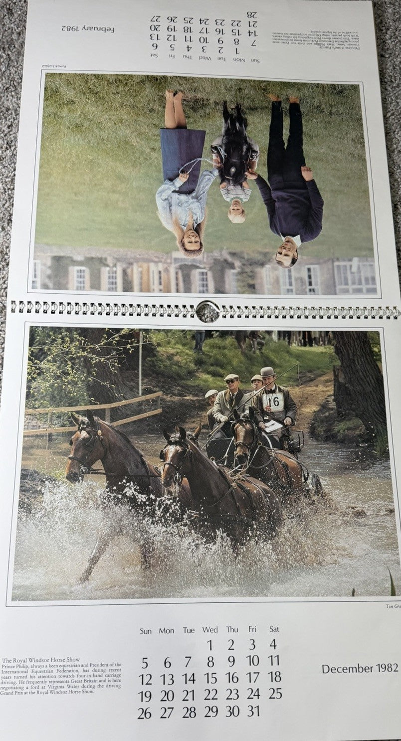 Vintage 1982 Royal Year Calendar Prince Charles Princess Diana Wales