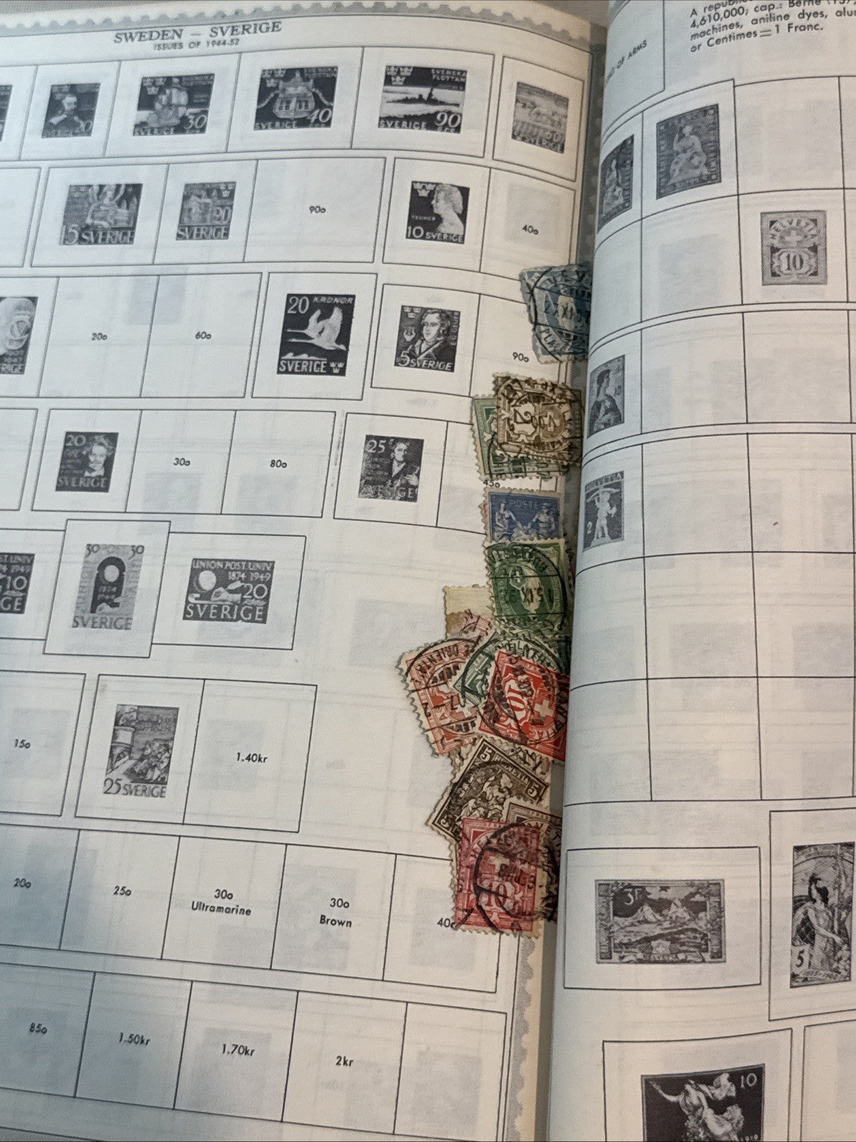 Worldwide Stamp Album Collection Comprehensive Many Stamps Canceled Mint Vintage