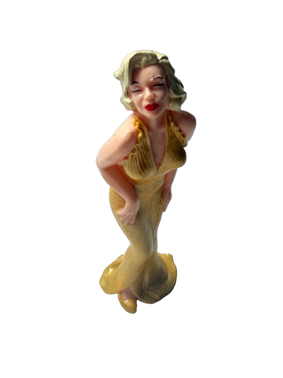 Vintage Marilyn Monroe Gold Dress PVC Figure Cake Topper 3.5"