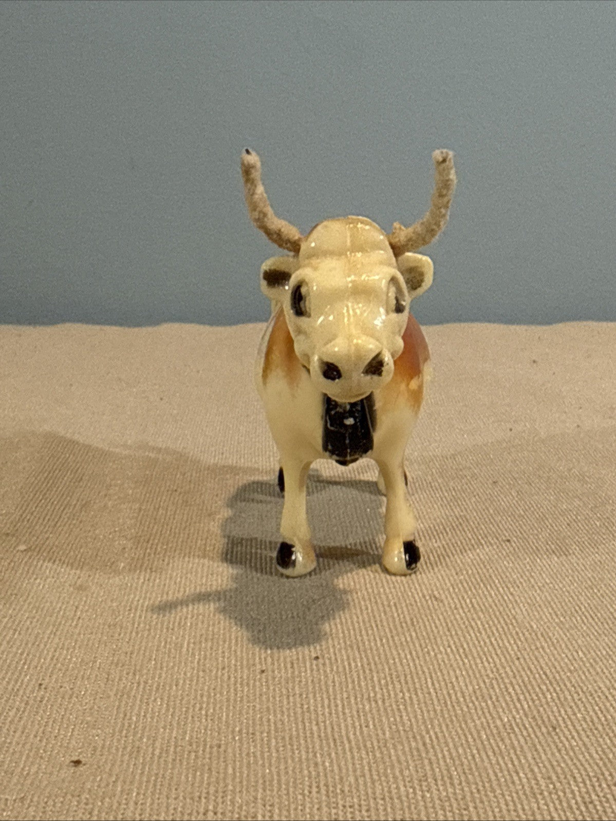 Vintage 1950s Marx Milking Cow Figure Hard Plastic Farm Animal Toy 4"