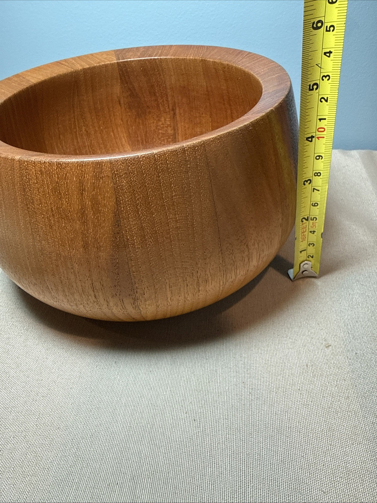 Dansk Jens Quistgaard Staved Teak Salad Bowl 6 Inch Mid Century Modern Vintage