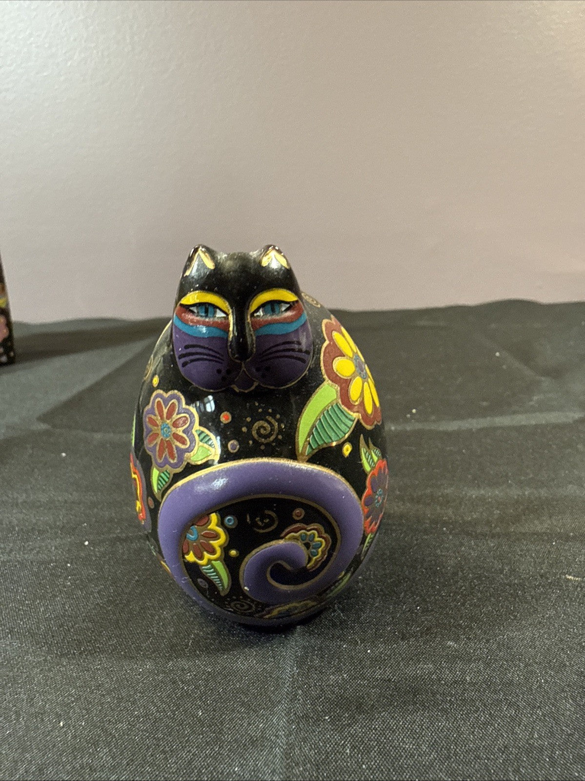 Vintage Laurel Burch Feline Plate Figurine Candle Holder Lot of 3 items