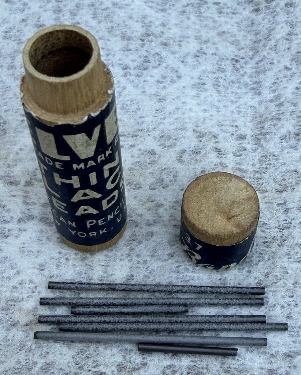 Velvet American Pencil Leads No 37 HB Black Lead Tubes Vintage Lot 2