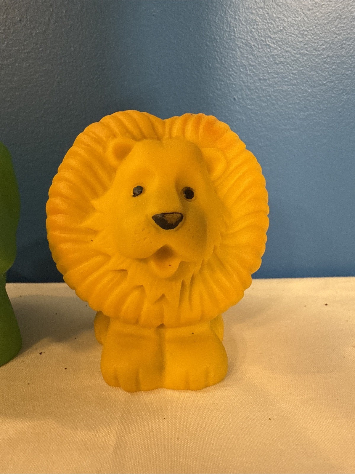 Vintage 1979 Baby Squeaky Toys Lot 3 Yellow Lion Green Elephant Red Fish 3-4in