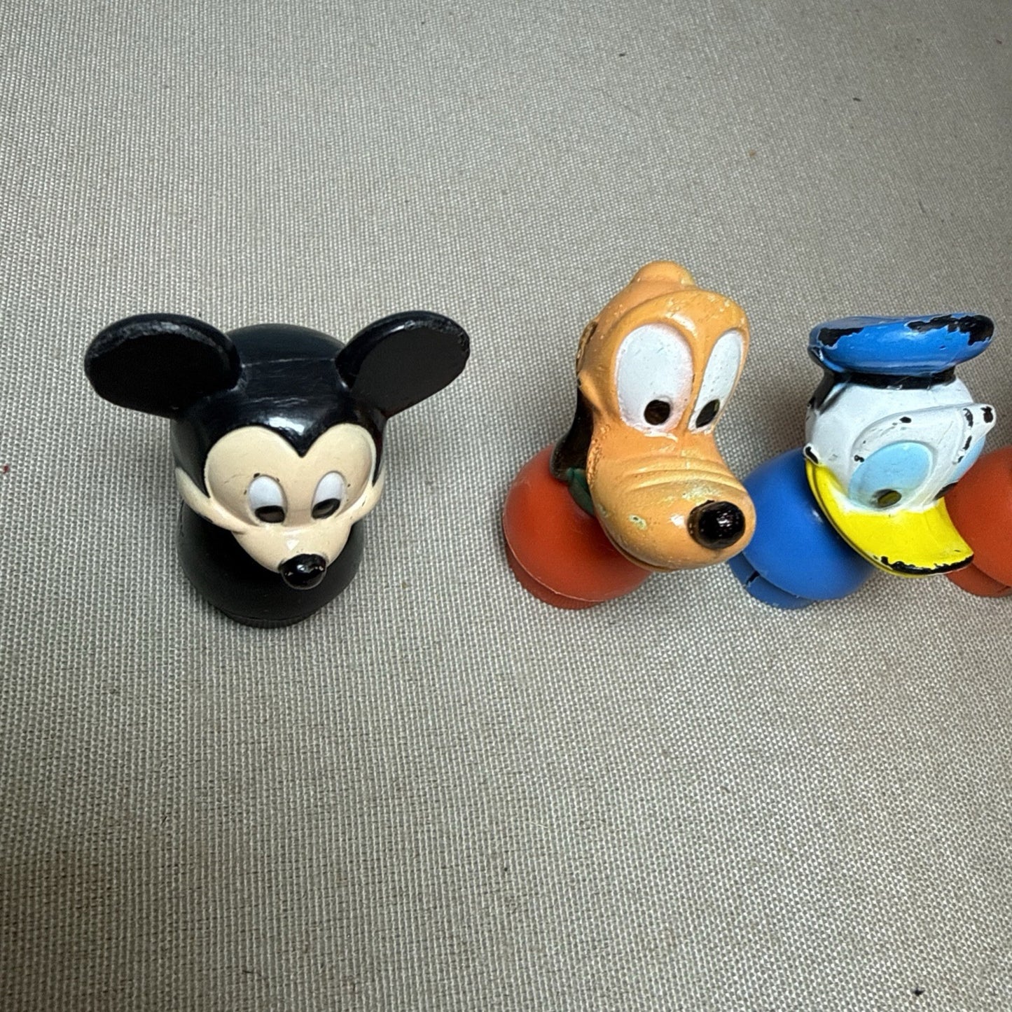 Vintage ILLCO Disney Little People Mickey Pluto Donald Lot