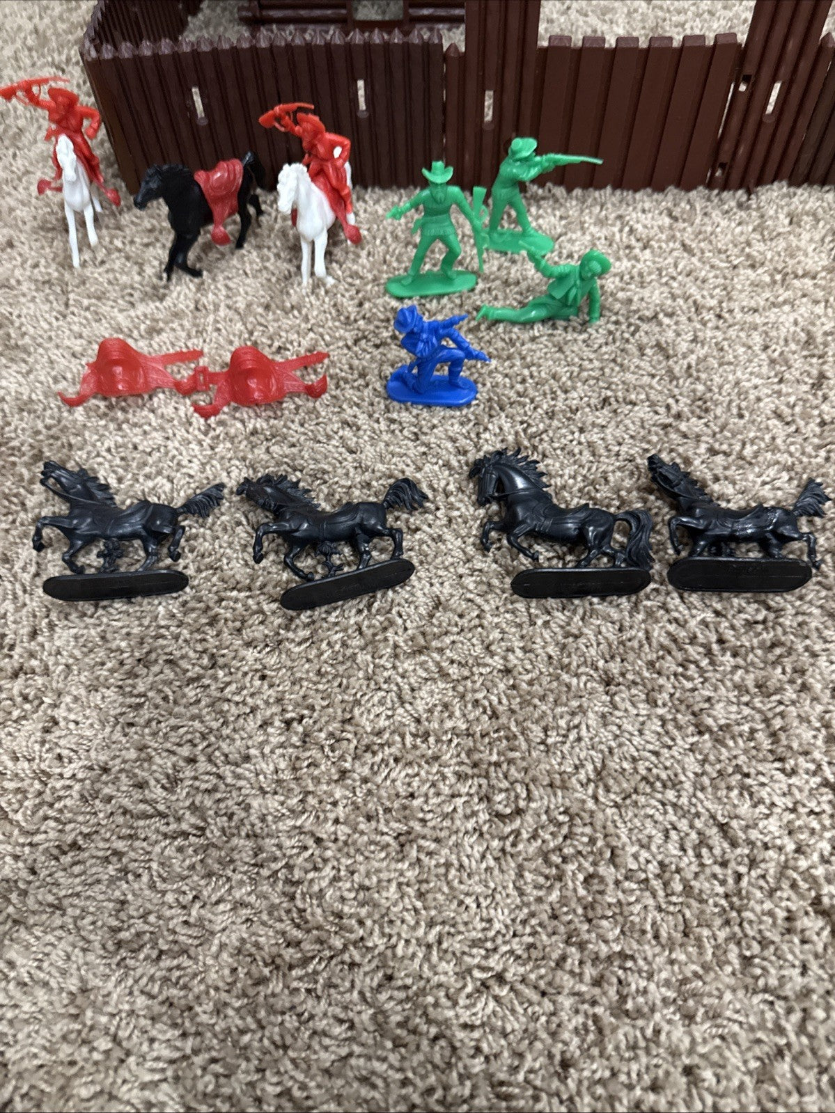 Vintage Jean Hoefler Fort Apache Western Set With Figures Horses Extras Germany