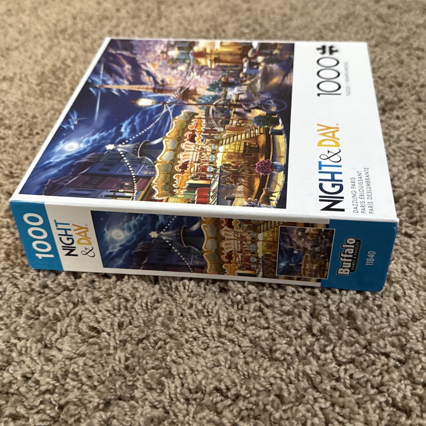 Buffalo Night & Day 1000 pc Puzzle Lot  Mountain Retreat & Dazzling Paris