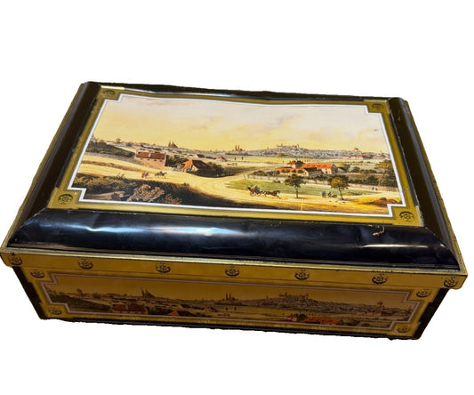 Lebkuchen Schmidt Nuremberg Germany Cityscape Large 13"  Vintage Cookie Tin
