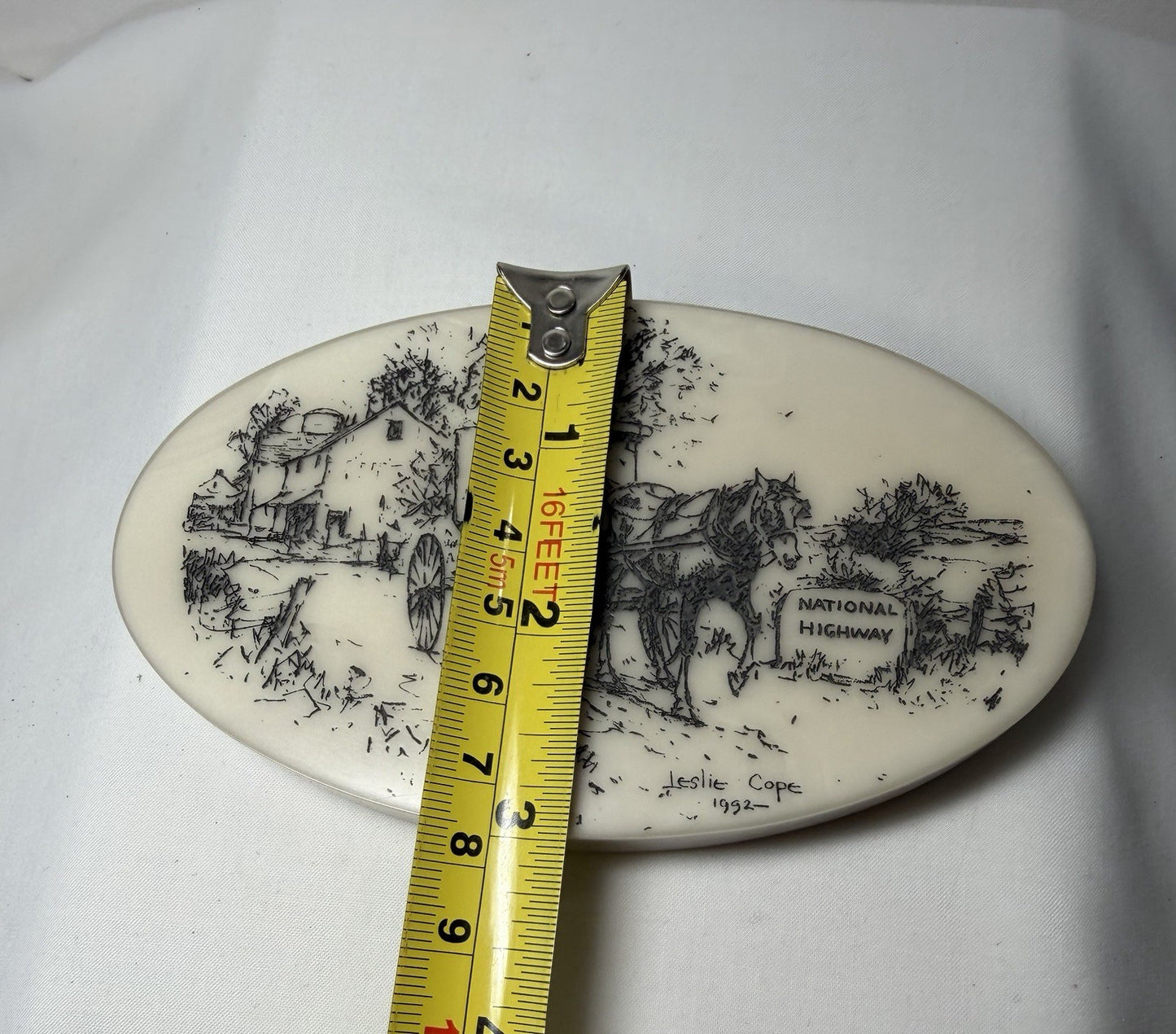 Leslie Cope Paperweight National Highway 1992 5" Collectible Horse Buggy