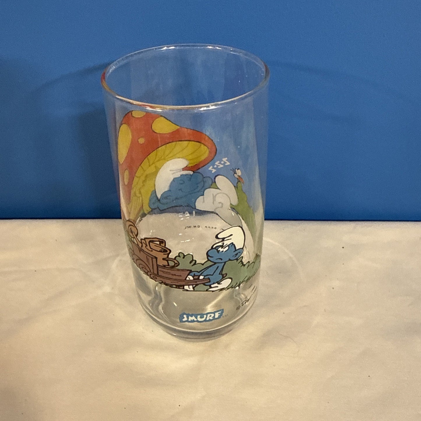 Vintage 1982 Smurfs Peyo Wallace Berrie Collectible Drinking Glasses Set of 7