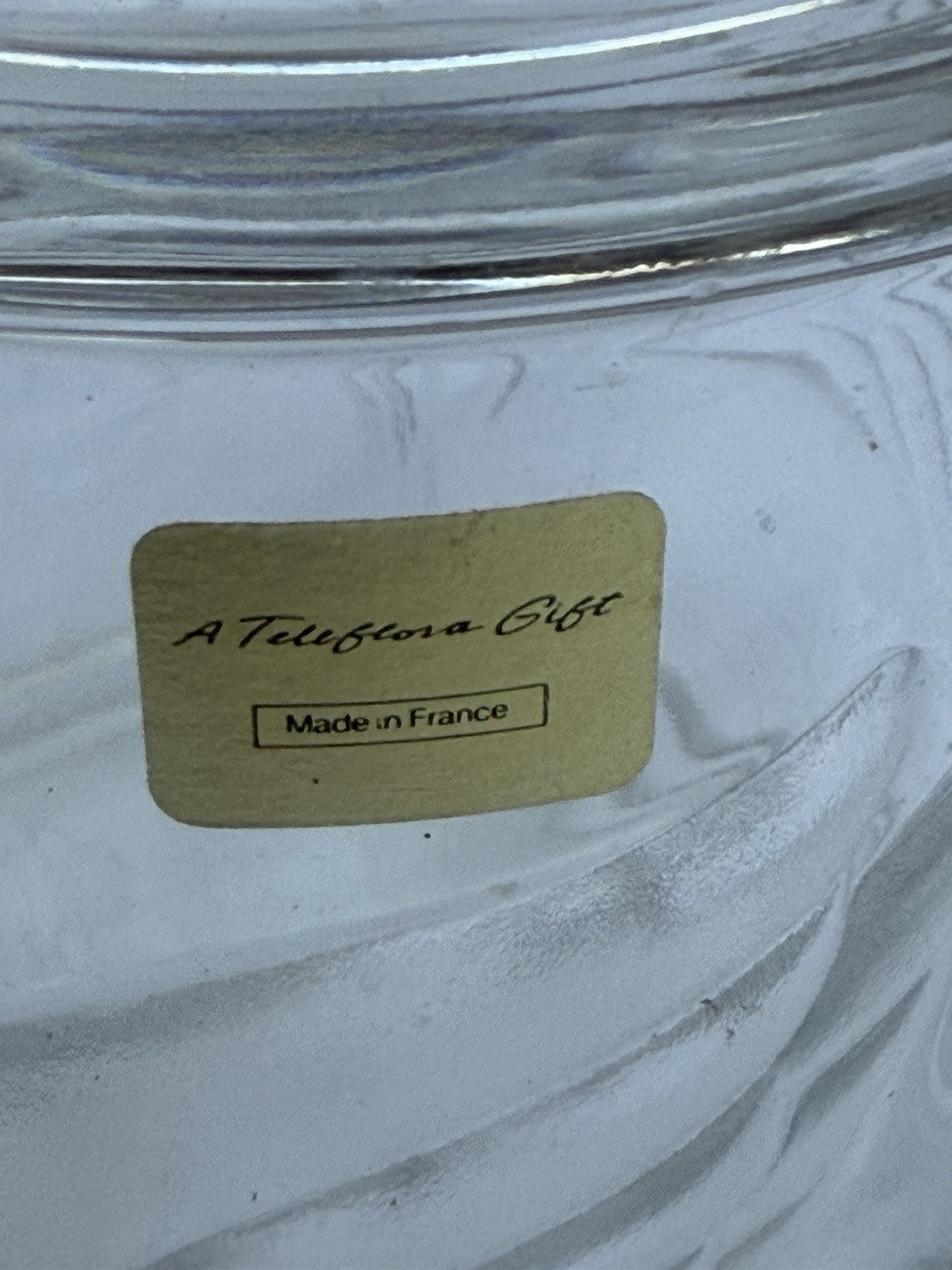 Vintage Teleflora Frosted Glass Swan Covered Jar with Lid Made in France Clear