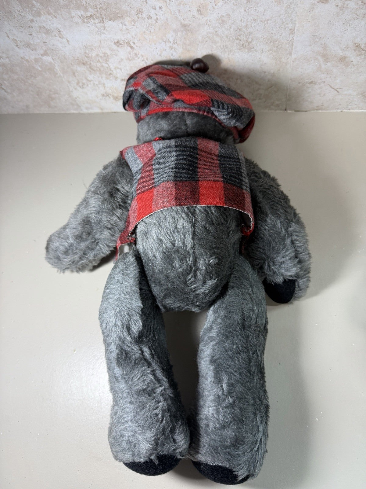 Ohio State Buckeyes Teddy Bear Coach Plaid Outfit Gray Plush 16" OSU