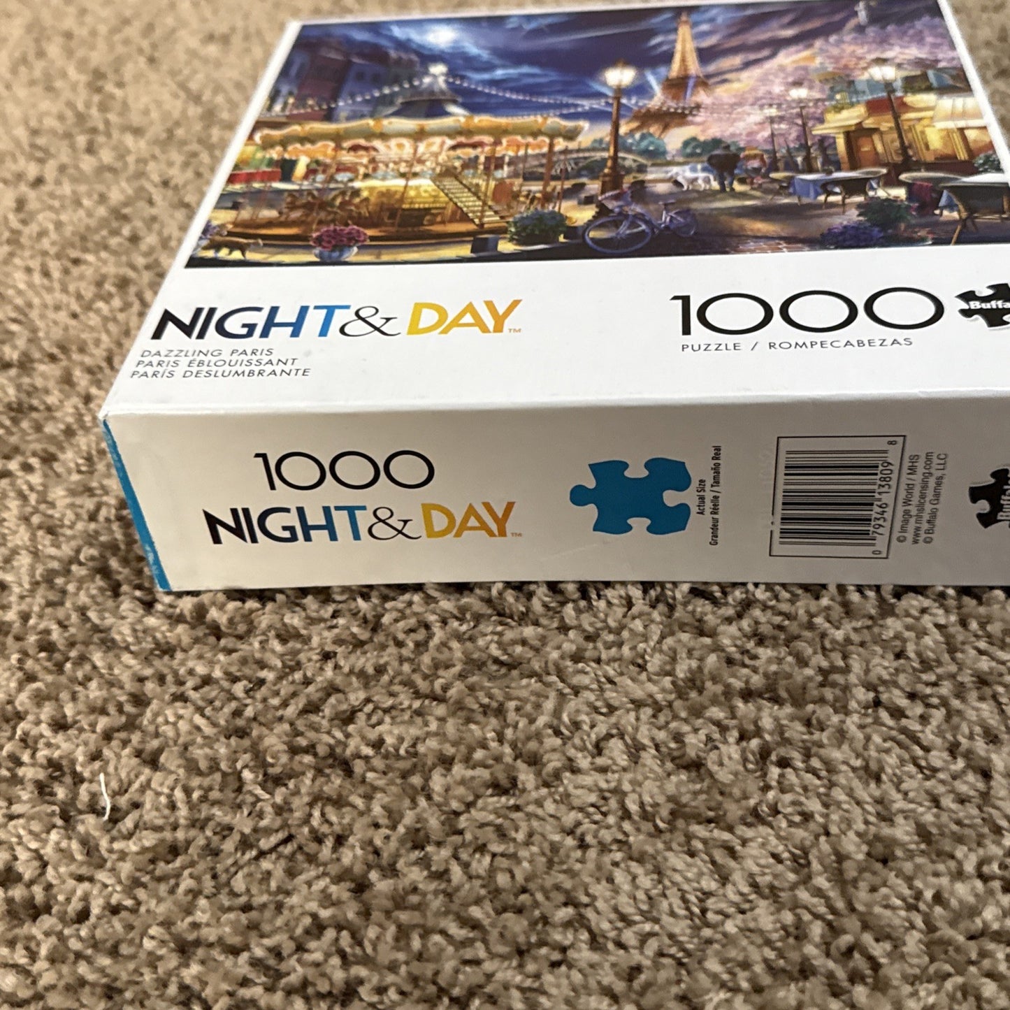 Buffalo Night & Day 1000 pc Puzzle Lot  Mountain Retreat & Dazzling Paris