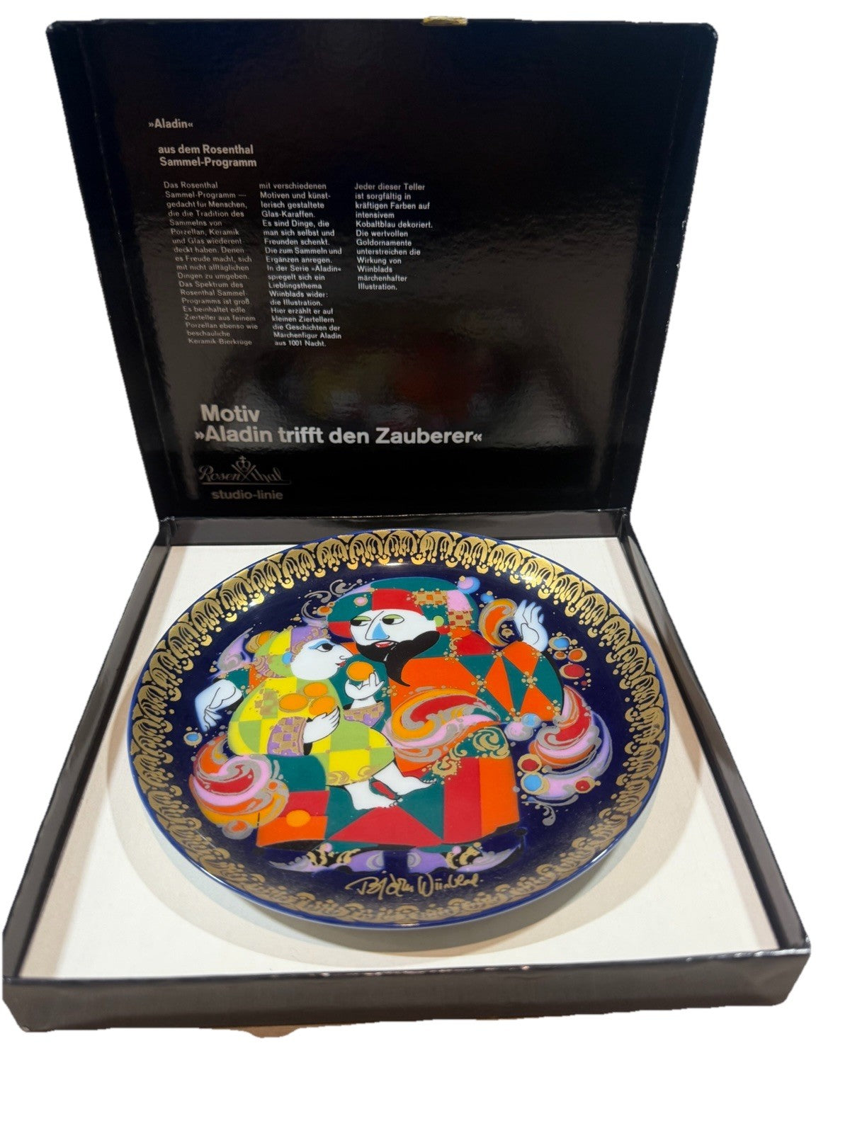 1979 Rosenthal Studio Linie Bjorn Wiinblad Aladin Meets Magician Plate Box
