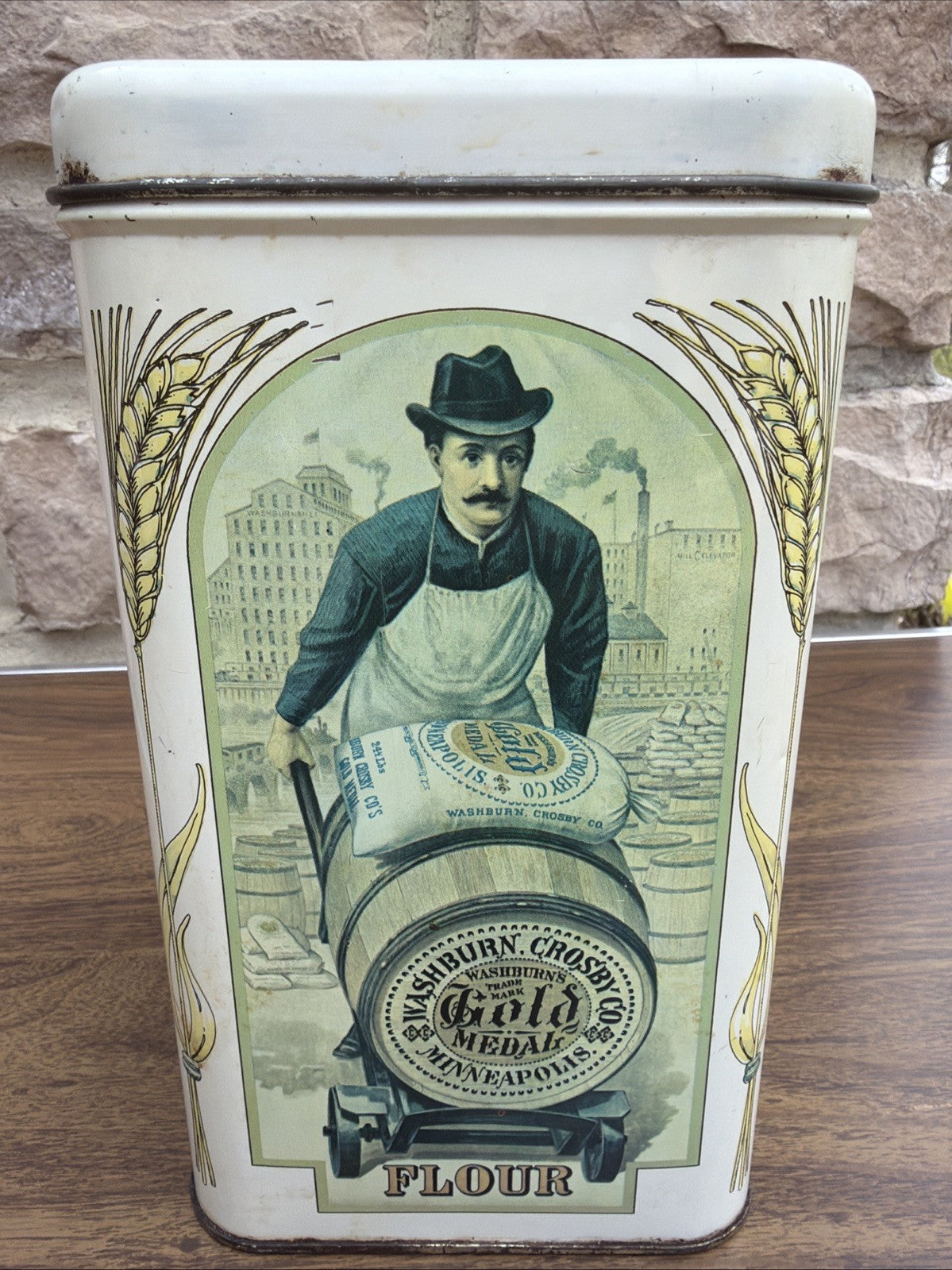 Vintage Washburn Crosby Flour Tin Gold Medal Canister Collectible