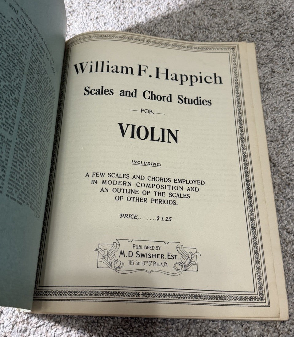 Vintage Violin Sheet Music Scales Chord Studies Happich 1918 1935