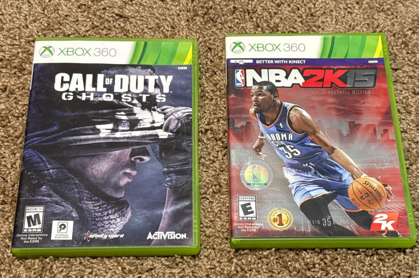 Xbox 360 Game Lot Call of Duty Ghosts and NBA 2K15