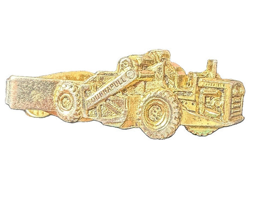 Vintage Tournapull LeTourneau Earthmover Tractor Tie Clip Mercury Ind Gold Tone