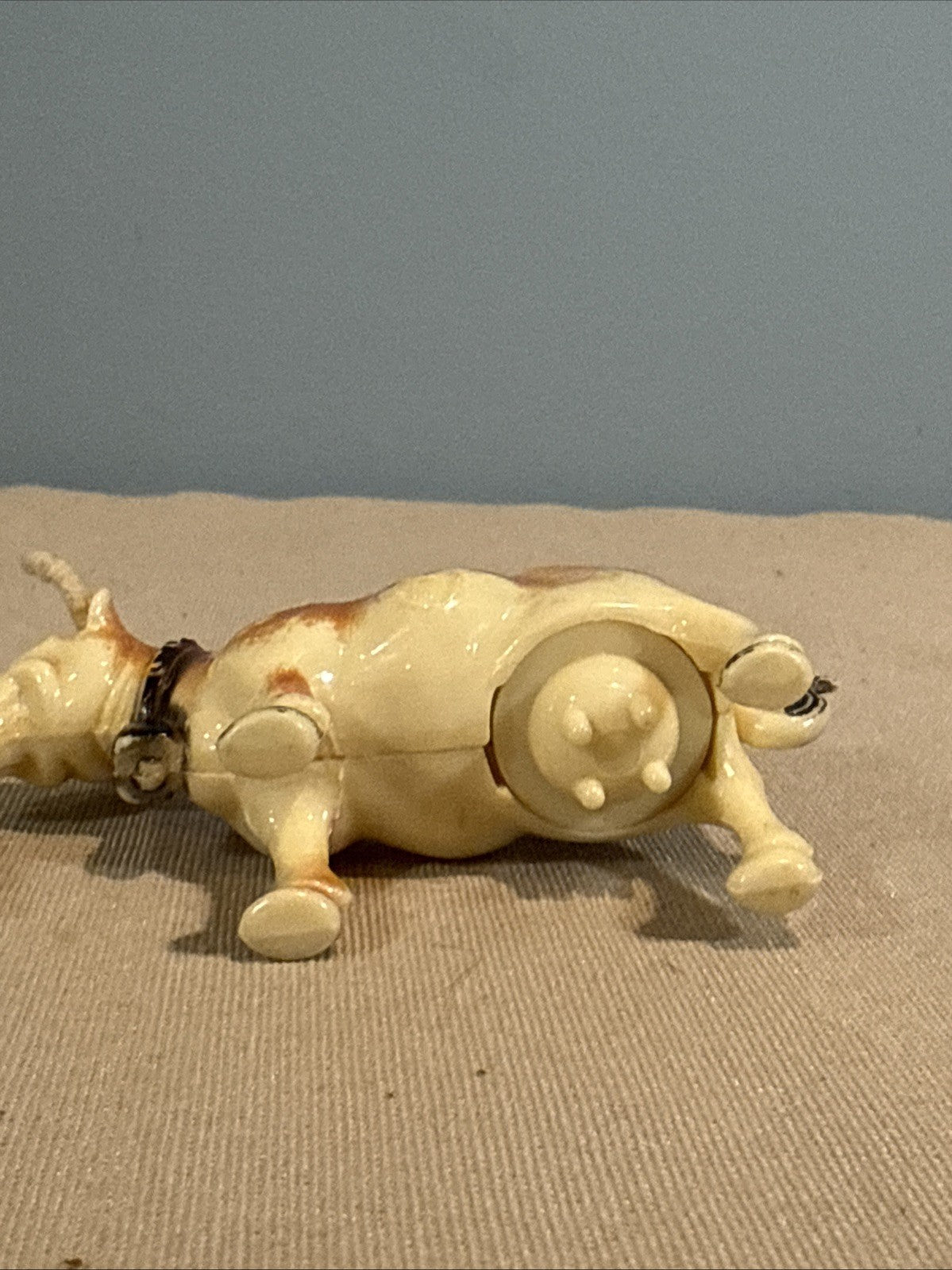 Vintage 1950s Marx Milking Cow Figure Hard Plastic Farm Animal Toy 4"