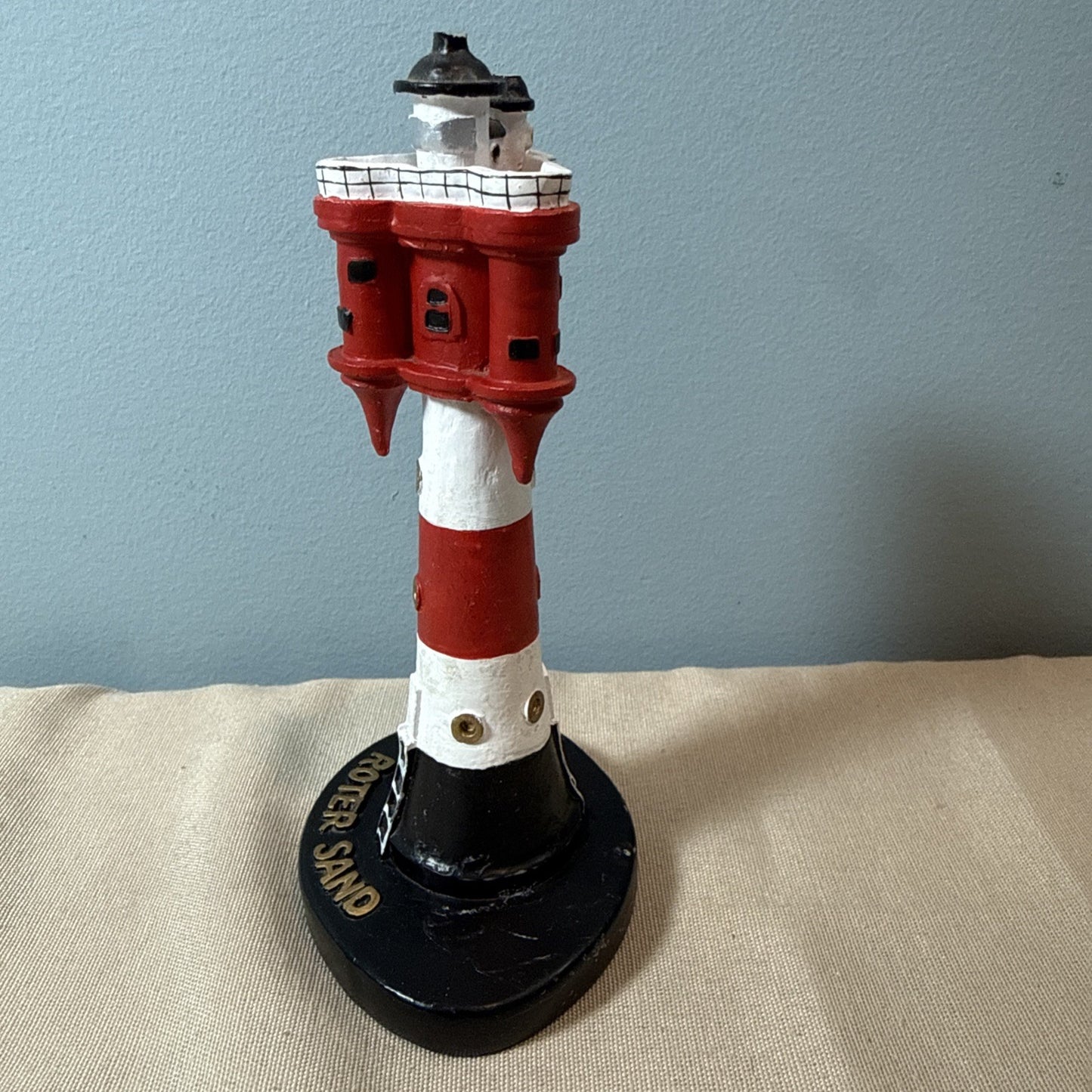 Vintage Lighthouse Figurines Lot 2 Coastal Nautical Maritime Display Statues 7"