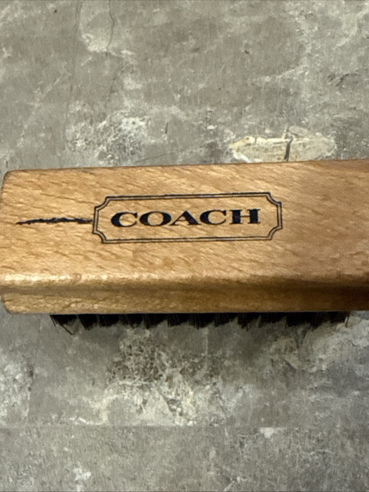 Vintage Coach Suede Brush Model 1140 NAT Made in Germany Original Box Leather
