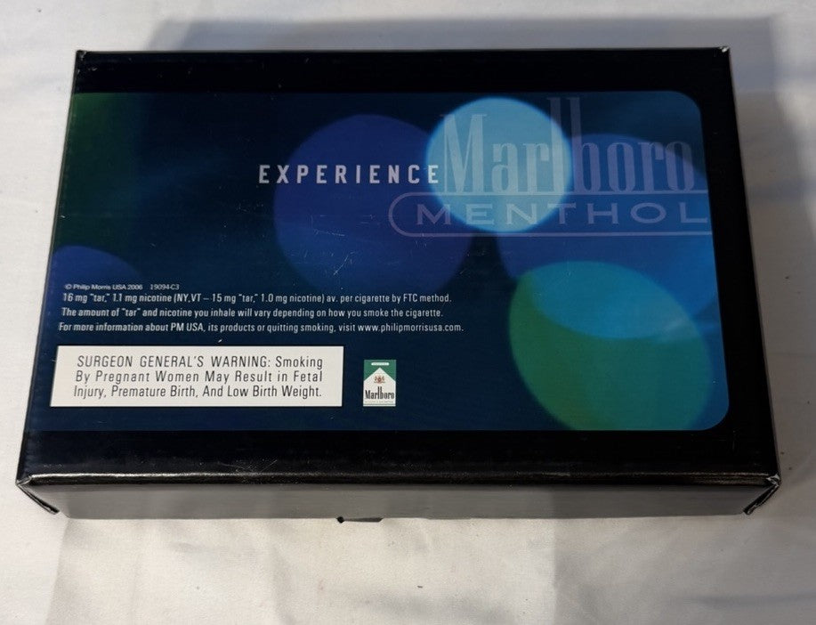 Vintage 2006 Marlboro Menthol Promo Domino Set 28pc Green Leather Case New NOS