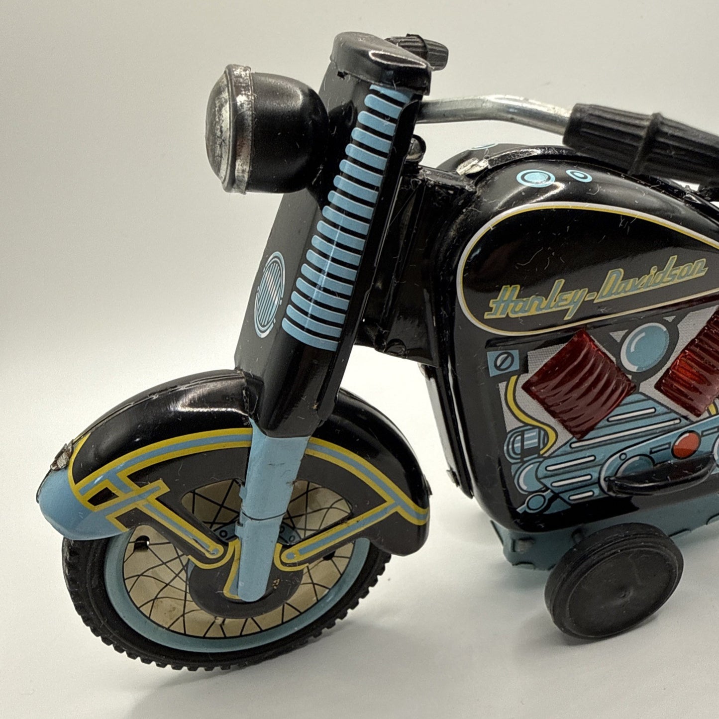 1958 Harley Davidson Motorcycle Friction Toy Vintage Style Yr 2000 Reproduction