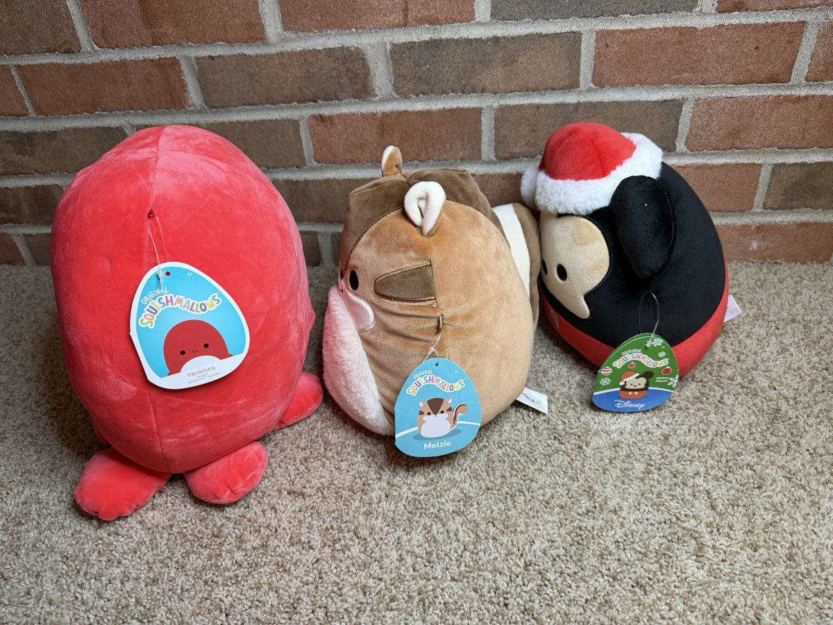 Squishmallows Disney Holiday Plush Mickey Meilzie Chipmunk Mini Stuffed 10 pcs