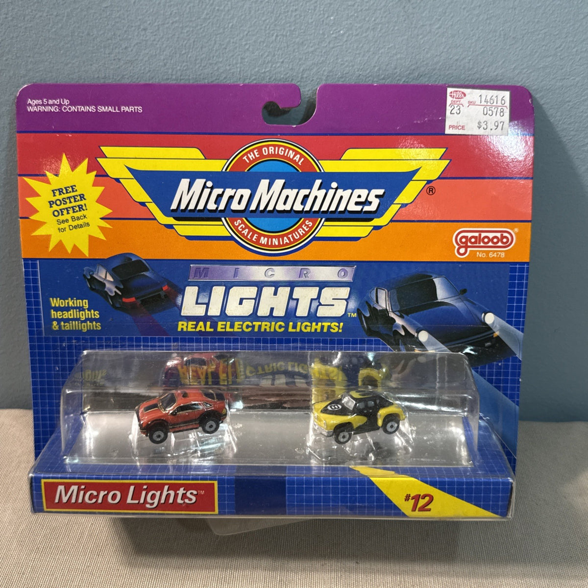 Vintage 1989 Galoob Micro Machines Micro Lights Set 12 Tucker Torpedo See Photos