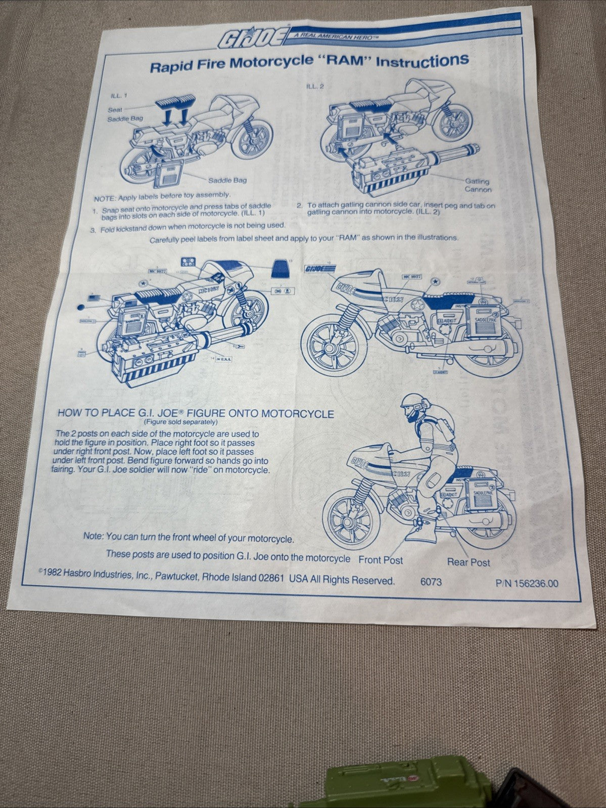 Vintage GI Joe Blueprint Lot RAM & FANG Vehicle Parts Instructions ARAH