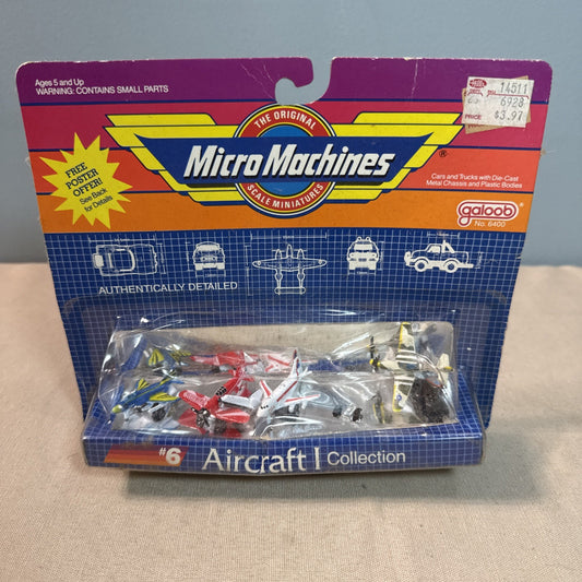 Micro Machines 1987 Galoob Aircraft I Collection #6 Planes Sealed Damaged Card