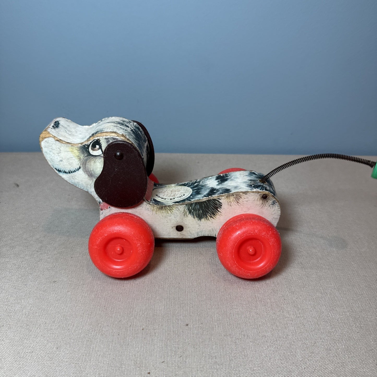 Vintage 1965 Fisher Price Little Snoopy 693 Wooden Puppy Dog Pull Toy