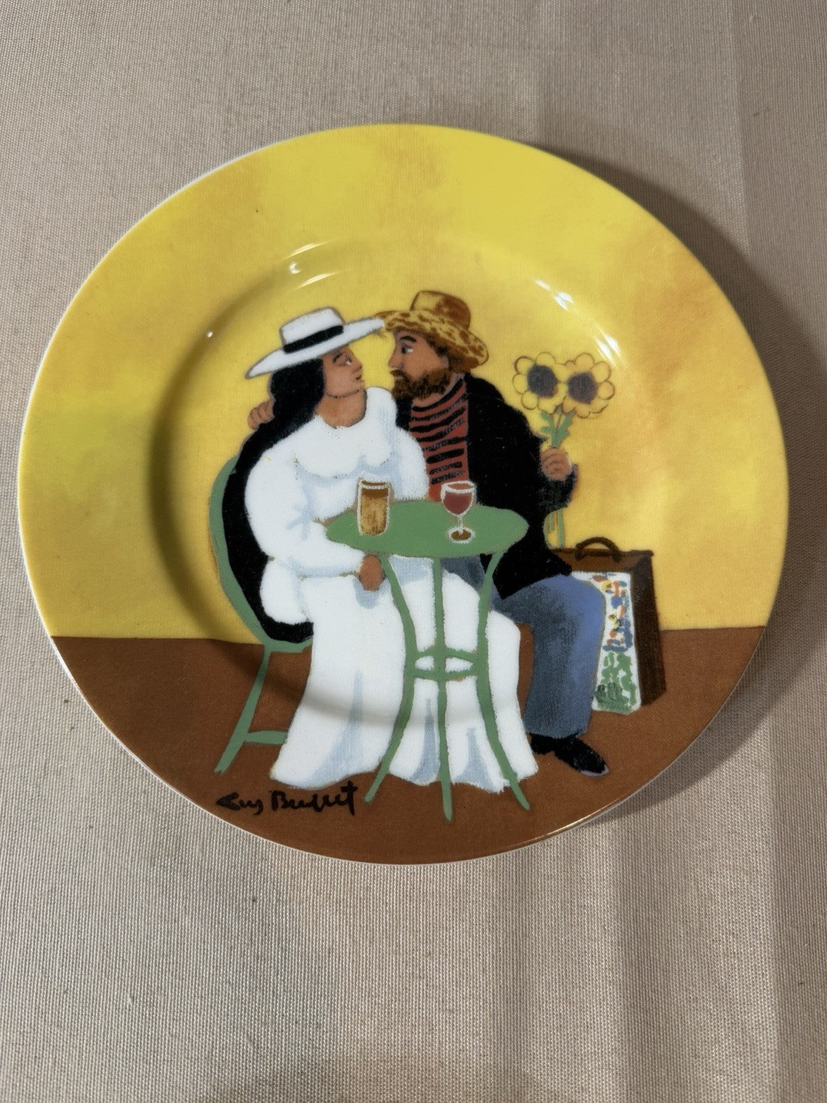 Guy Buffet Collection Fine Porcelain Plates Lot 4 Bistro French Art 8" Japan