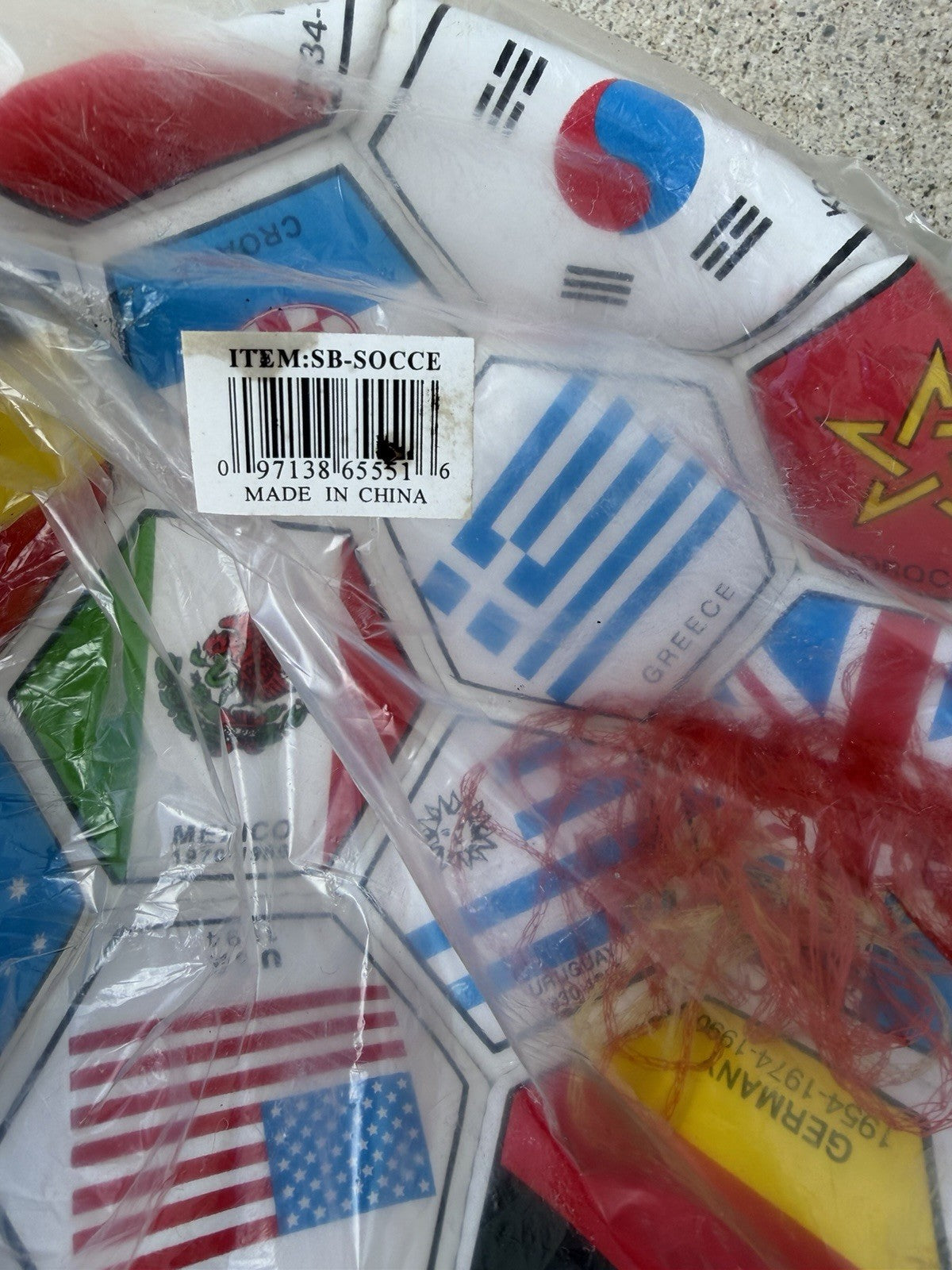 Vintage 1994 World Cup USA Souvenir Soccer Ball International Flags NOS