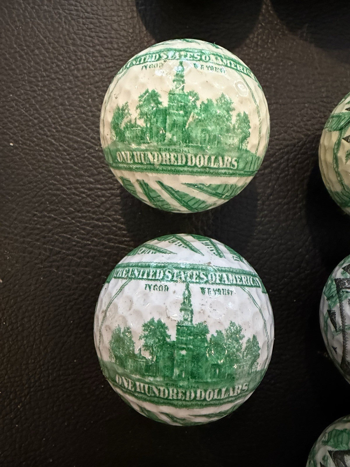 Novelty Golf Balls Lot 26 Soccer 100 Dollar Bill Printed Designs Fun Gift Mix