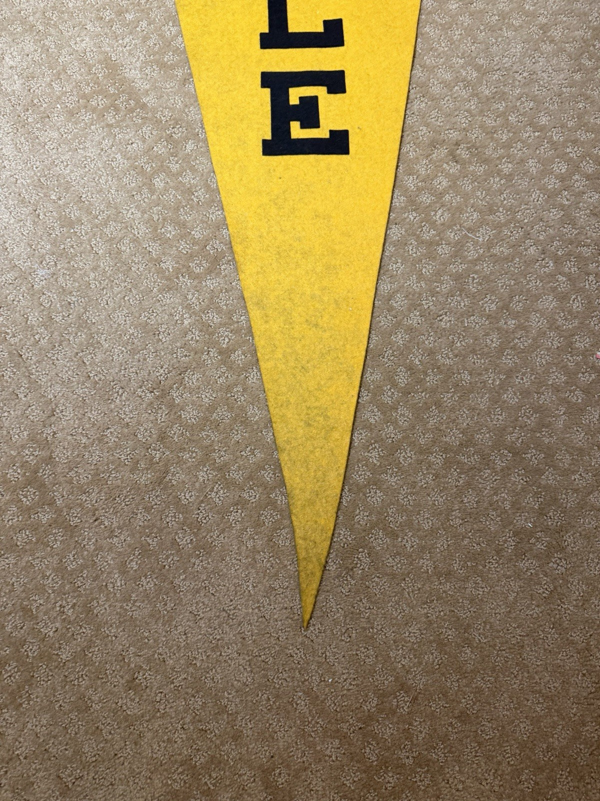 Vintage Meadowdale High School Felt Pennant Yellow Blue Neff Athletic Large 71"