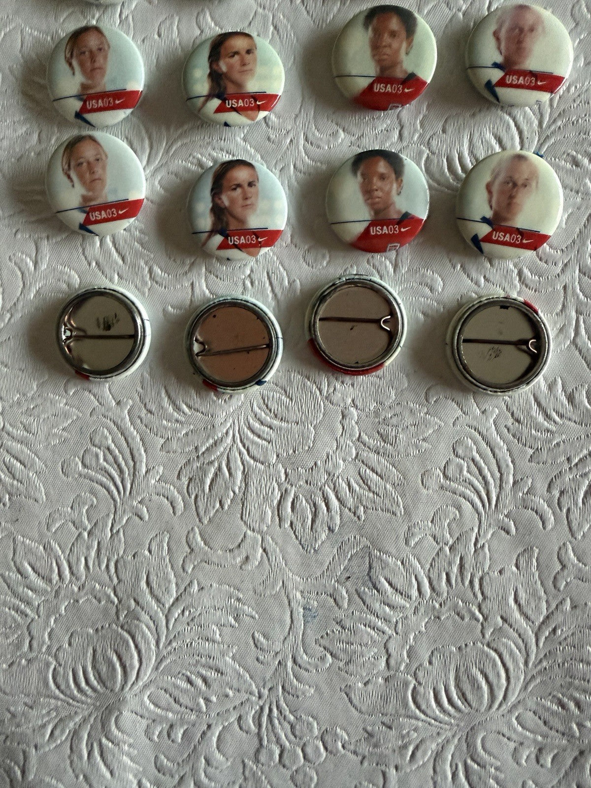Vintage Nike USA03 USWNT Soccer Player Photo Pinback Buttons Lot Star Pins 2003