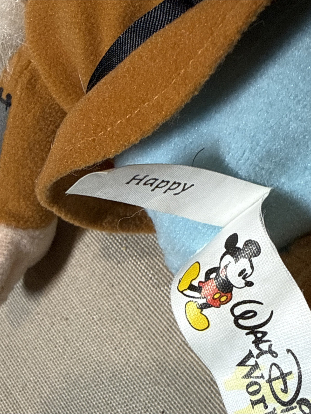 Disney Store Happy Plush Mini Bean Bag Snow White Seven Dwarfs Vintage