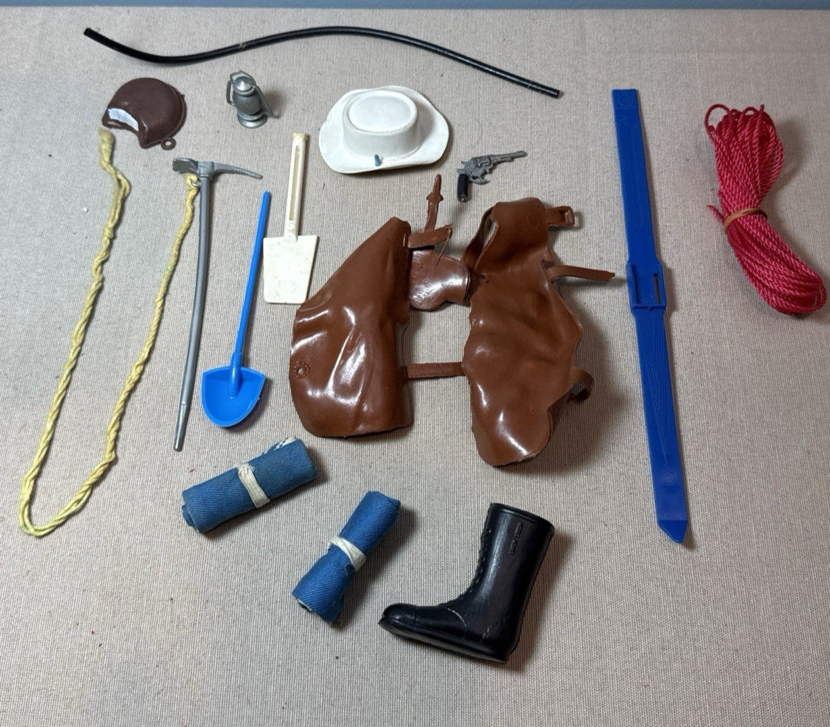 Vintage Johnny West Big Jim GI Joe Accessory Lot Cowboy Climbing Tool Equipment