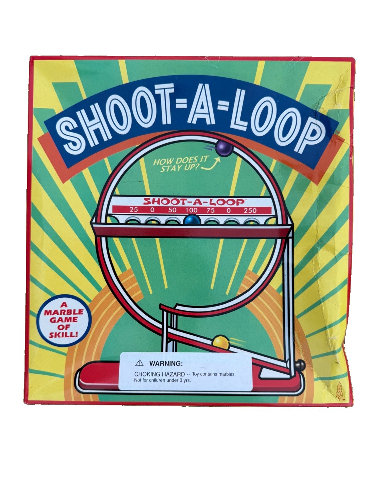 Vintage Rocket USA Shoot A Loop Marble Skill Game Tin Desktop Toy New in Box